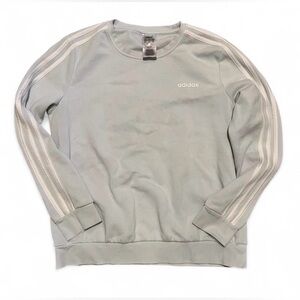 Adidas Kids Light Blue and White Stripes Sweater Size Large Activewear